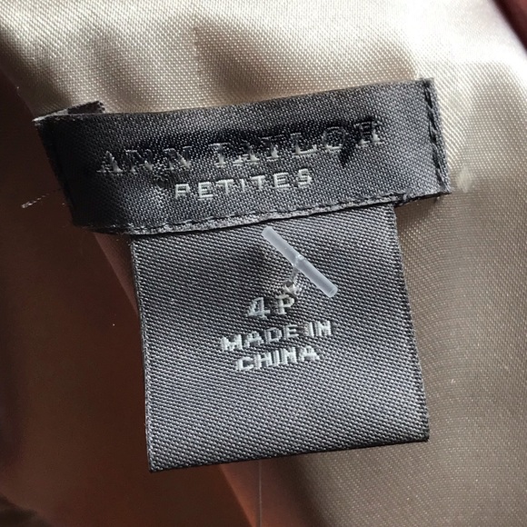 Ann Taylor Gold Floral Cotton Silk Strapless Dress - Picture 6 of 8